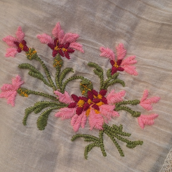 XS/S Free People Golden Hour Lace Detail Embroidered Floral Top in Peach Combo - Picture 10 of 10